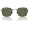 Ray-Ban ragazzi Rj9594s Jim Square Occhiali da sole, Oro/Verde scuro, 49 mm