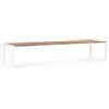 Bizzotto Tavolo Da Esterno In Alluminio Piano In Teak Allungabile 110x253/384 Cm Cameron Bianco Bizzotto