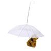Gocher - Ombrello trasparente per animali domestici con guinzaglio per cani di piccola taglia, adatto fino a 58,4 cm di lunghezza posteriore