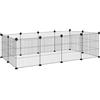 PawHut Recinto per Animali di Piccola Taglia Modulabile con Pannelli e Accessori, Gabbia per Ricci da Interno in Metallo, per Porcellini d'India e Ricci, 140x70x35 cm, Nero
