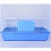 Pet's Solution - Gabbia per Coniglio Nano e Piccoli Roditori, con Portafieno e Doppia Apertura - Blu 84,5x48,5x37h cm