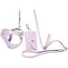 Pupakiotti Basic. Set 3 Pezzi. Pettorina per Cani, Guinzaglio e Porta Sacchetti per Cane in Pelle Made in Italy Glicine 2XS