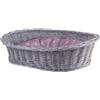 e-wicker24 Alles aus Weide e-wicker24 Tutto in vimini - Cesta per cani e gatti in vimini per cane e gatto, cuscino incluso, cestino per animali intrecciato, cestino per gatti (Grigio_Grigio, 80x60 H26 cm)