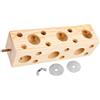 DOITOOL Giocattolo da Masticare per Pappagalli in Legno, Stazione Gioco | Trespolo per Foraging, Addestramento e Esercizio, per Pappagalli, Ara e Piccoli Uccelli Beige