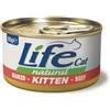 Generico Life Cat Natural Manzo per Gattini, Cibo Umido in Scatolette, 6 scatolette da 85g l'uno