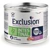 Generico Exclusion Puppy Intestinal Cane Maiale e Riso, alimento completo per cani cuccioli con disturbi intestinali | 6 scatolette da 200 grammi l'una.
