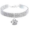 RayMinsino Collare per animali domestici con diamanti, diamante regolabile in cristallo, elastico, per gatti e cani, piccola collana per animali domestici