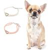 PAIDEFUL Collana per cani piccola ragazza doppio strato perla diamante cuore Bling gioielli regolabile leggero carino gatto collare festa di compleanno, bianco, S