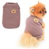 PAIDEFUL T-shirt per cani di piccola taglia Cartoon Patch Primavera Estate Canotta Morbida e confortevole Vestiti per cuccioli Abbigliamento per gattini, Viola, S