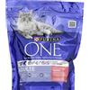 PURINA ONE ONE Crocchette per gatti adulti, salmone e riso, confezione da 450 g