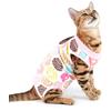 SELMAI Tuta da Recupero per Gatti Recovery Suit Body Post-Operatori per Cani Coni alternativi Vestiti Gatto per Pulizia della Pelle Ferite Impedire Cura Leccata Dopo l'uso Chirurgico Malattie Rosa L