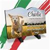 La Farfalla di Legno Targa Funeraria Animali Domestici - Lapide Personalizzabile Cane/Gatto - Foto a Pieno Sfondo, Nome, Date e Dedica - Ricordo Eterno e Affettuoso Personalizzato