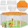 LovPet Recinzione per cuccioli, gabbia per cani XXL, 8 griglie da 80 x 80 cm, resistente alle intemperie, con porta per cani, gatti, cuccioli, conigli, porcellini d'India, con tetto e ancore
