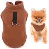 SMALLLEE_LUCKY_STORE Gilet in pile per cuccioli in tinta unita con anello al guinzaglio per cani di piccola taglia, gatto, ragazzo, ragazza, Yorkie, chihuahua, gattino, caldo abbigliamento autunnale e