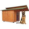 ORIGINAL LEGNO Acquista in Fabbrica Cuccia in Legno per Cani da Esterno Tendina Omaggio Made in Italy MOD. Alpi Pensilina D - Pastore 90 x 155 x H95