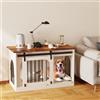 YDTOP Gabbia per Cani Mobile 100 cm, XL Cassa per Cani da Casa con 3 Porte Scorrevoli, 100x60x69cm, Bianco & Marrone