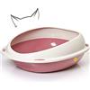 Cat Centre Lettiera grande o jumbo per gatto, con vassoio e bordo, in 4 colori, XL