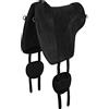 A&M Reitsport Pad da equitazione in pelle per bareback, sella senza albero 1106, colore: nero