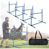 NAIZY Agility Set di 4 ostacoli Slalom in PVC per animali domestici, regolabili in altezza, per cani, gatti, allenamento condizionale, rimbalzo, mobilità - blu