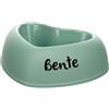 Petslino Personalizzabile ciotola per cani e gatti Pandor Cuore 400ml (M) Verde - antiscivolo e anti-ribaltamento - per cani di taglia media e gatti - personalizzata con nome - Petslino