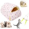 Knubbuf Puffazampa cuccia, puffazampa - cuccia termica 2 in 1, cuccias gatto interno con cuscino rimovibile, cuccias cane interno taglia piccola, nido accogliente in peluche, lavabile, antiscivolo (H, M)