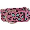 Woofpetshop® Collare Martingale, Collare per cane, medio, grande, ideale per cane, con pomello e podenco, (5 cm, taglia M (40 ~ 50 cm), Leopard Fux)