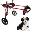 KAJILE Sedia Rotelle Regolabile Cani,Riabilitazione Zampe,Rosso,S-2