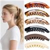 Kavya Fermaglio Capelli Donna Banane- 6 Pezzi Banana Clip Antiscivolo Pinze per Capelli Plastica Pinza Capelli Donna Leopardata Hair clips Retrò Accessori per Capelli Adatto Donne e Ragazze