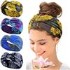 Kavya Fasce Per Capelli Donna, 4 Pezzi Fascia Per Capelli Donna Cotone Boho Annodato Fasce Per La Testa, Senza Scivolare Fascie Capelli Donne Per Sport, Lavoro, Uso Quotidiano(C)