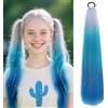 Aomig Estensione Coda di Cavallo, 1pz Posticci per Capelli Lisci Colore Ombreggiato, Lunga Coda di Cavallo Extension, Ponytail Extensions Per Donna, Estensione Capelli Sintetici per Donna Ragazze