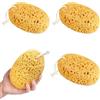 LEOINAER Set di 3 spugne da bagno naturali con cordoncino, spugna a nido d'ape per doccia e bagno, morbida ed ecologica, 15,5x10x5,2 cm, accessori da bagno per adulti e bambini