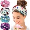 Kavya Fasce Per Capelli Donna, 4 Pezzi Cotone Boho Annodato Per La Testa, Senza Scivolare Per Sport, Lavoro, Uso Quotidiano(B)