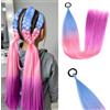 Aomig Estensione Coda di Cavallo, 2pz Posticci per Capelli Lisci Colore Ombreggiato, Lunga Coda di Cavallo Extension, Ponytail Extensions Per Donna, Estensione Capelli Sintetici per Donna Ragazze