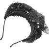 Healeved Fascia Chioma Raffinata Paillettes Nere, Riduce la Pressione e Offre Comfort, per Halloween e Feste a Tema per Donne