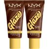 NYX Professional Makeup Buttermelt Glaze Fondotinta Illuminante 09 Hazelnut Butta SPF 30 Coprenza Modulabile Incarnato Uniforme Luminoso Tenuta 12H Effetto Naturale - 2 Flaconi da 30ml