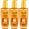 L'Oreal Paris 3x L'Oréal Paris Elvive Olio Straordinario per Capelli Secchi e Spenti Nutriente con Formula Leggera - 3 Flaconi da 100ml