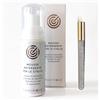 MAXYMOVA mousse detergente struccante ciglia e viso, 170 ml con pennellino omaggio, schiuma delicata per extension ciglia, rimuove make-up e impurità, Made in Italy