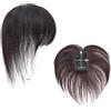 Yanamy - Toupet in capelli umani corti per capelli sottili e zone calve, 20,3 cm, castano scuro