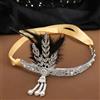 LEEMASING Fascia per capelli anni '20, con perle e piume, stile vintage Gatsby, fascia per capelli con cristalli, per feste, festival e costumi nuziali (argento con piuma)