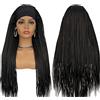 XAoSCd Parrucche Intrecciate A Scatola Lunga 22-28 Pollici Twist Capelli All'Uncinetto Parrucca Treccia Treccina Parrucca Con Fascia Sintetica