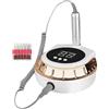 scosao Fresa per Unghie Professionale Portatile 45000 Giri Lima per Unghie Elettrica con 6 Punte e Velocità Regolabile per Acriliche Gel, DIY Manicure Pedicure Salone Casa-Yellow
