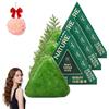 LLELEMAMO Nature Triangle Shampoo Solido, Nature Seven Green Sapone Shampoo Solido, Usman Grass Acqua Di Riso Appiccicosa Sapone Solido, Naturale Vegetale, Calma E Rinforza I Capelli Per Donna E Uomo (3PCS)