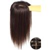 YAIRYANGTZE Topper per capelli umani per donne - 14 x 14 cm grande base in seta topper chiusura clip in top per capelli diradanti (25,4 cm marrone scuro)