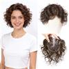 EREE HAIR Topper per capelli umani ricci da donna con capelli diradati, parte libera 9,9 x 9,9 cm, base in pizzo fatta a mano, 15,2 cm, da donna, con clip, per uso quotidiano, copertura per capelli