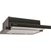 Gurari Cappa schermo piatto GCH B 117 BL Prime Incl. Set di scarico, cappa da cucina 60 cm, nero, vetro nero, 1000m³/h, aspirazione molto potente, aria estratta, ricircolo dell'aria