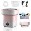 Generic Lavatrice portatile, lavatrice 2 in 1 con funzione centrifuga, mini lavatrice pieghevole da 12 litri, ideale per viaggi e campeggio, biancheria intima, vestiti per bambini, calze (rosa)