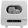 ACNAO Mini lavastoviglie 5 programmi di lavaggio Lavastoviglie portatile da banco con coperchio ribaltabile, 6 set di capacità di lavaggio lavastoviglie automatico di riempimento dell'acqua lavastoviglie