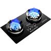 KKJPL Cucina A Gas 2 Bruciatori, 4,5/5,2 KW, 9 Cavità, Fuoco Alto Temporizzato, Portapentole In Ghisa Con Protezione Antispegnimento(NG)