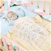 Surwin Coperta Bimbo in Maglia per Bambino, Surwin Baby Copertina Neonato Multiuso in Cotone Biologico per Carrozzina Culla Lettino Passeggino (Giallo chiaro,100x80cm)