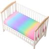 Odot Lenzuolo con angoli Lenzuola Carrozzina Neonato, Multicolore Stampa Bambino Cotone Coprimaterasso, Lenzuola per Culla Babybay (Arcobaleno,80x160 cm)